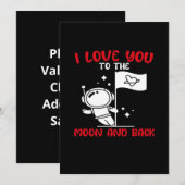 I Love You To The Moon And Back Playful Valentine シーズンカード (正面/裏面)