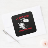 I Love You To The Moon And Back Playful Valentine スクエアシール (封筒)