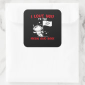 I Love You To The Moon And Back Playful Valentine スクエアシール (バッグ)