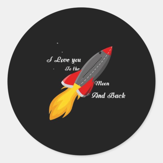 I Love You To The Moon And Back Racket Graphic Sty ラウンドシール (正面)