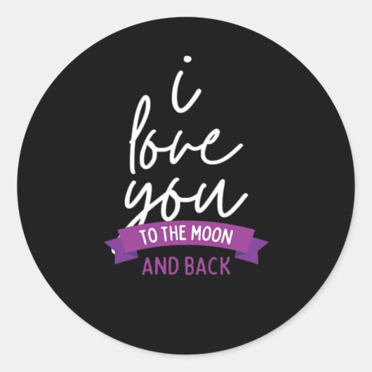 I Love You To The Moon And Back Romantic Aesthetic ラウンドシール (正面)
