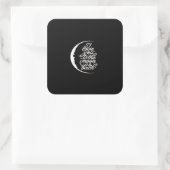 I Love You To The Moon And Back Romantic Quote Des スクエアシール (バッグ)