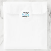 I Love You To The Moon And Back White Minimal Aest ラウンドシール (バッグ)