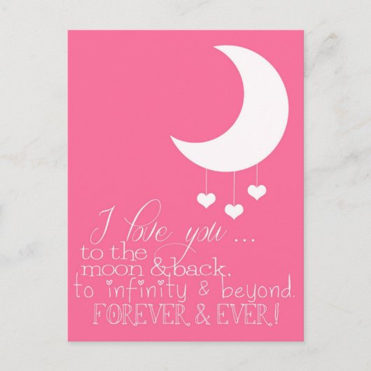 I Love You to the Moon & Backポストカード ポストカード (正面)