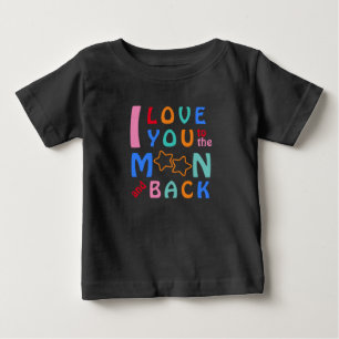 I Love You to the Moon & Back-my little star black ベビーTシャツ