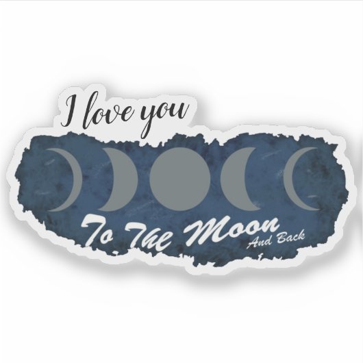 I love you to the moon space  シール (正面)