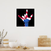 I love You USA Flag Poster ポスター (キッチン)