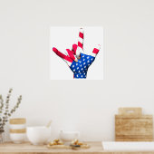 I love You USA Flag Poster ポスター (キッチン)