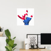 I love You USA Flag Poster ポスター (ホームオフィス)