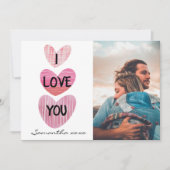 I Love You Valentineかわいいハート写真 シーズンカード (正面)