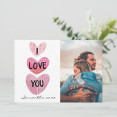 I Love You Valentineかわいいハート写真 シーズンカード (スタンド正面)