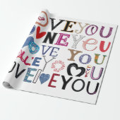 "I Love You" Valentine Artistic personalized  ラッピングペーパー (アンロールド)