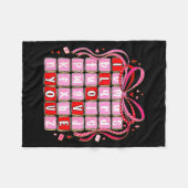 I Love You Valentine Kids Preppy Valentine's Day L フリースブランケット (正面(横))