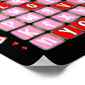 I Love You Valentine Kids Preppy Valentine's Day L ポスター (角)