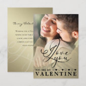 I love You Valentine’s Day Photo  サンキューカード (正面/裏面)