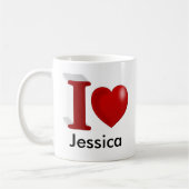 I Love You Valentines パーソナライズされた Day photo コーヒーマグカップ (左)