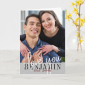 I Love You Valentine's Day写真 カード (黄色い花)