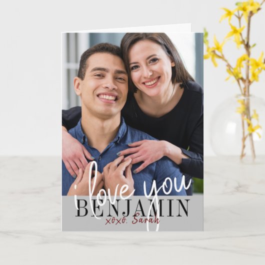 I Love You Valentine's Day写真 カード (黄色い花)