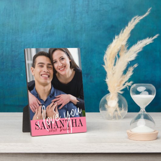 I Love You Valentine's Day写真 フォトプラーク (側面)