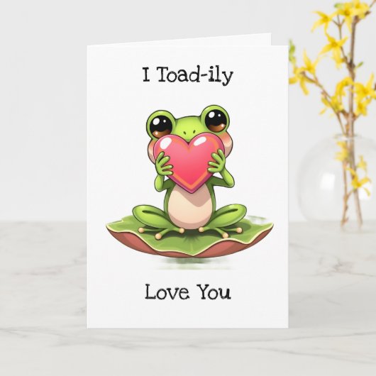 I Love You | Valentine's Day  Chibi Toad カード (黄色い花)