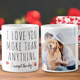 I Love You Valentines Day Dog Loverの写真カスタム写真 コーヒーマグカップ