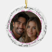 I Love You Valentine's Day with Photo and ハート セラミックオーナメント (正面)