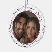 I Love You Valentine's Day with Photo and ハート セラミックオーナメント (左)