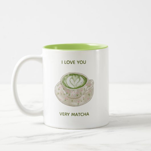 I Love You Very Matcha ツートーンマグカップ (左)