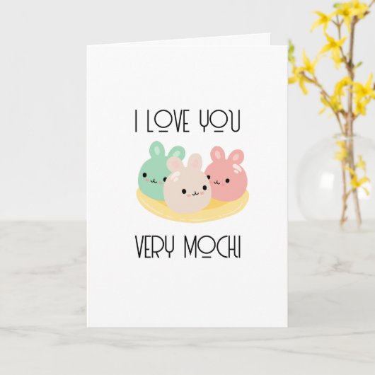 I Love You Very Moochi Valentine's Day Card カード (黄色い花)
