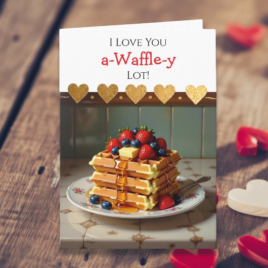 I Love You | Waffle Pun Themed Valentine's Day カード
