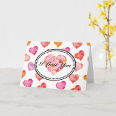 I Love You Watercolor Hearts カード (黄色い花)