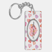I love you watercolor hearts キーホルダー (正面左)