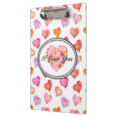 I love you watercolor hearts クリップボード (左)