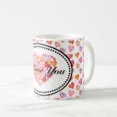 I Love You Watercolor Hearts コーヒーマグカップ (正面右)