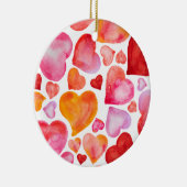 I love you watercolor hearts セラミックオーナメント (右)