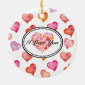 I love you watercolor hearts セラミックオーナメント (裏面)
