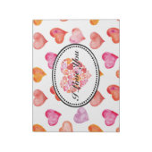 I Love You Watercolor Hearts ノートパッド (回転)