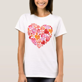I love you watercolor hearts tシャツ