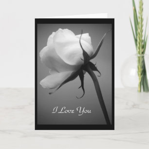 I Love You - White Rose Card カード