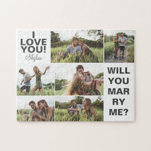I Love You! Will You Marry Me Photo Collage ジグソーパズル (横)