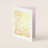 I Love You withハート、写真と引用文 箔カード (正面)