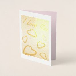 I Love You withハート、写真と引用文 箔カード