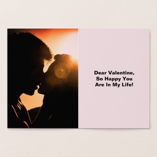 I Love You withハート、写真と引用文 箔カード (内部)