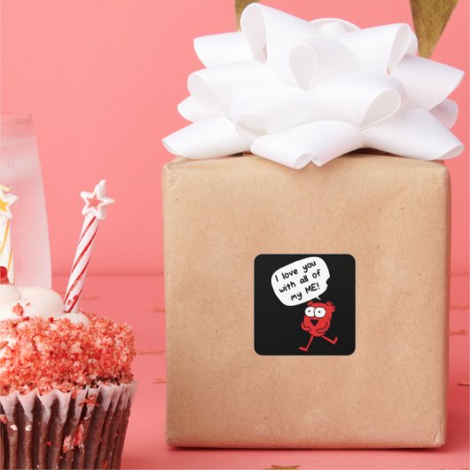 I Love You With All My Me – Cute Valentine スクエアシール (パーティー)