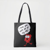 I Love You With All My Me – Cute Valentine トートバッグ (正面)