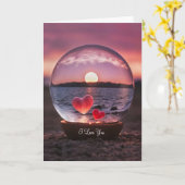 I Love You with Floating Hearts in a Crystal Ball  カード (黄色い花)