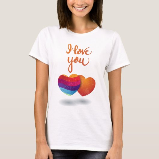 I love You with Twoハート Tシャツ (正面)