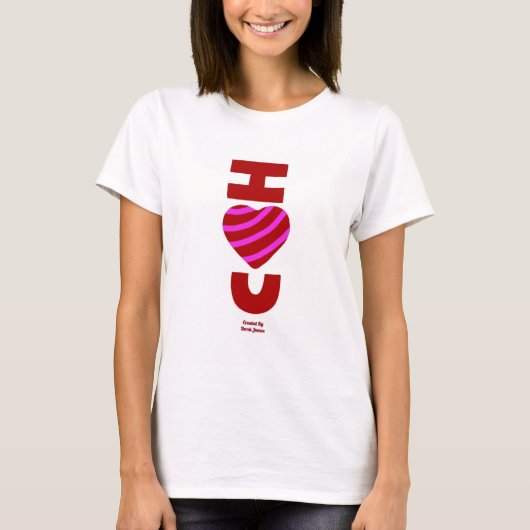 I Love You Women's White Basic T Shirt Tシャツ (正面)