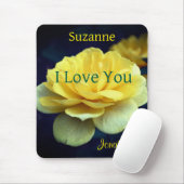 I Love You Yellow Rose Personalized マウスパッド (マウス)