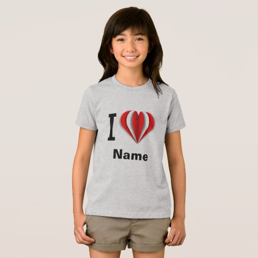 「I love [Your Name]」ハート トライブレンドＴシャツ (正面全面)
